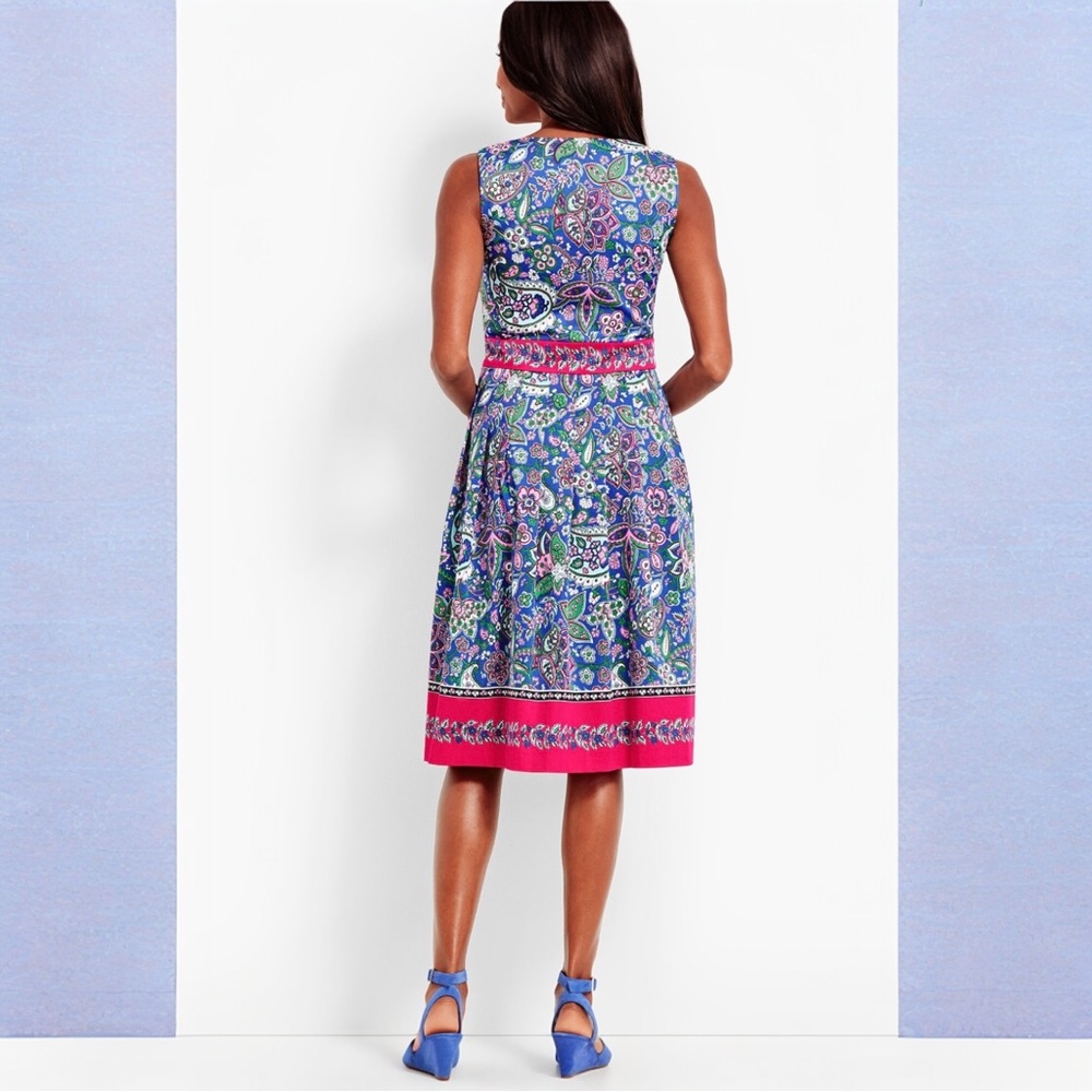 Talbots PAISLEY FIT & FLARE DRESS Excellent Condition - Picture 3 of 4